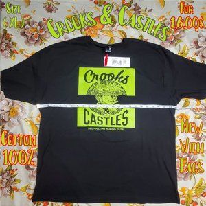 Crooks & Castles Black T-Shirt (XL) New With Tags